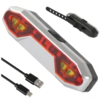 LED Kerékpár Hátsó Lámpa USB Töltésű, Erős Piros és Narancssárga Fény, 8.5cm x 3cm x 2cm