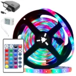 Vízálló LED szalag távirányítóval smd 3528 rgb 5m, 7 váltakozó szín