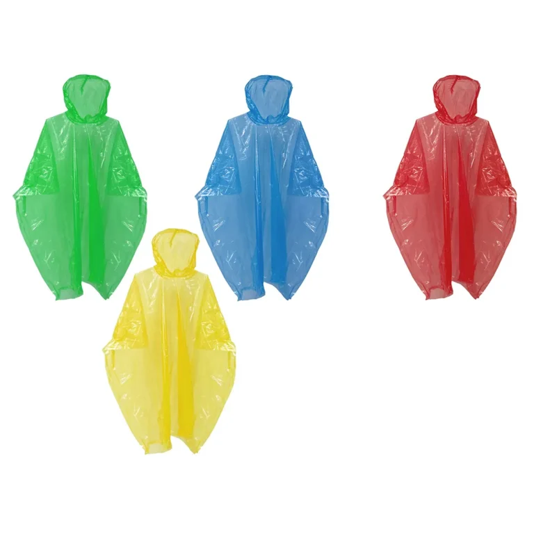 Poncsó alakú esőkabát univerzális méretben kapucnival, 130cm x 125cm, többféle színben