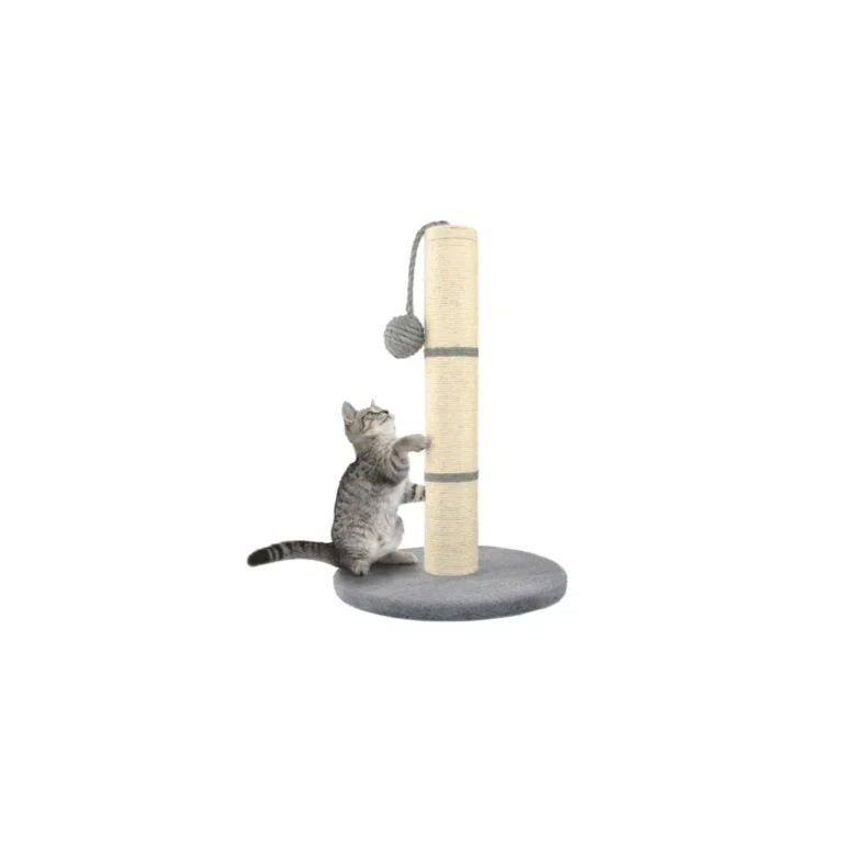 Kaparófa játékkal macskáknak, 45 cm, bézs-szürke