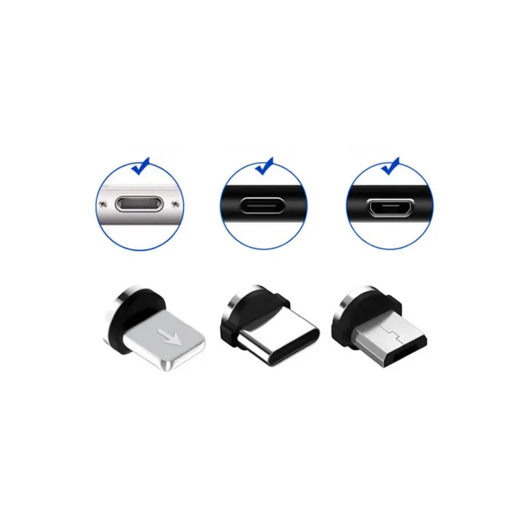 Mágneses 3 az 1-ben micro-c típusú USB kábel iphone-hoz 1m, többféle színben