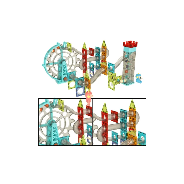 Mágneses téglák golyós pálya hang zenével 118 elemekkel