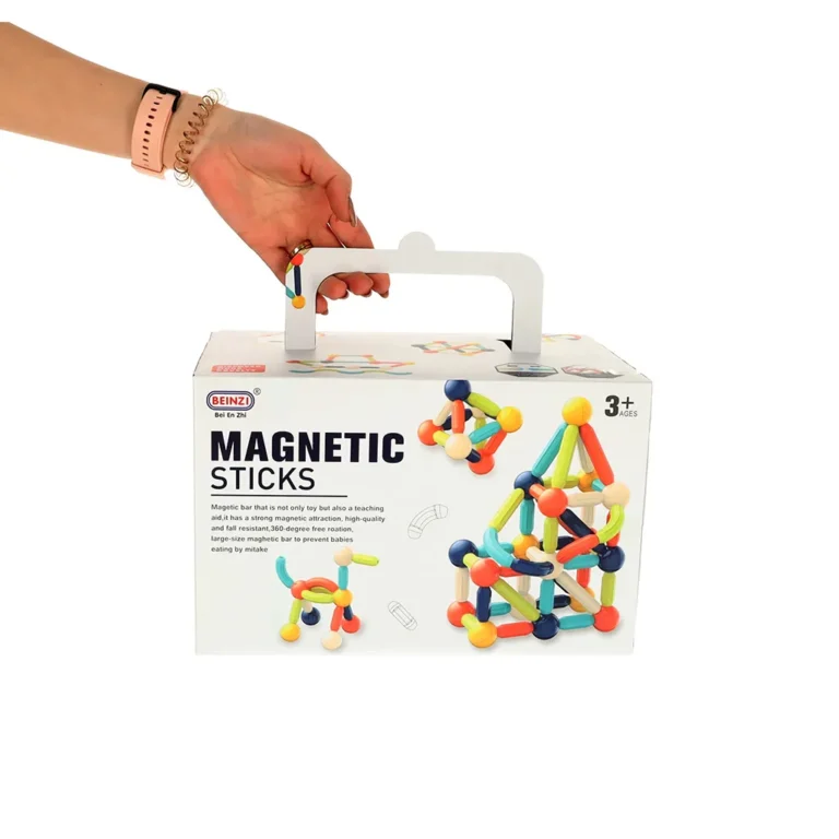 Mágneses téglák kisgyermekeknek 64 darab egy dobozban