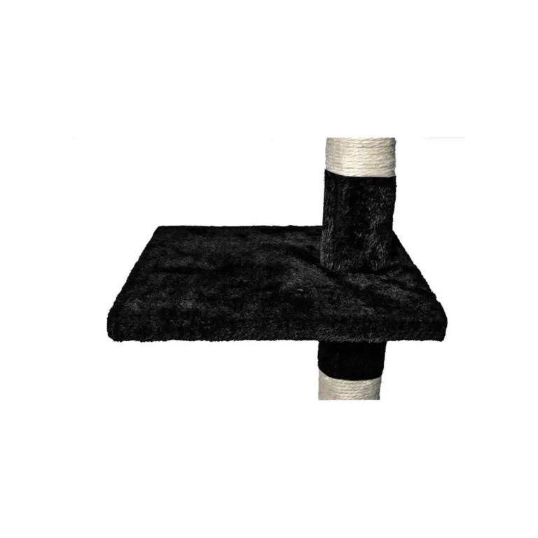 Malatec játéktorony macskáknak sisal kötélrúddal, házzal, 4 szint, 118x49 cm, fekete