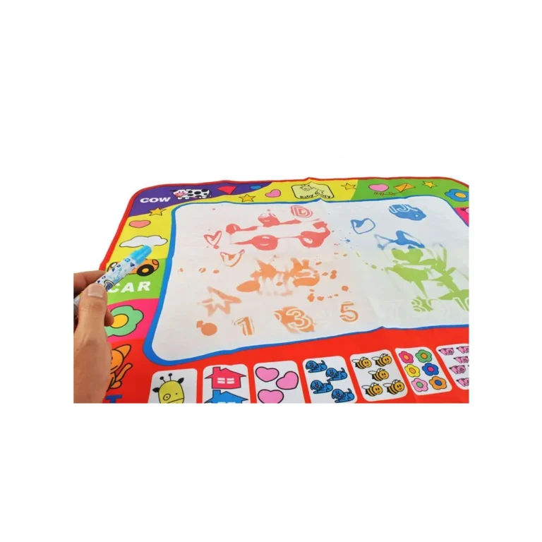 MBR Oktató-, Interaktív Játékkészlet, Varázsszőnyeg, rajzolás, játék vízzel, színezés, festés, ajándék lányoknak és fiúknak, 58 x 78 cm