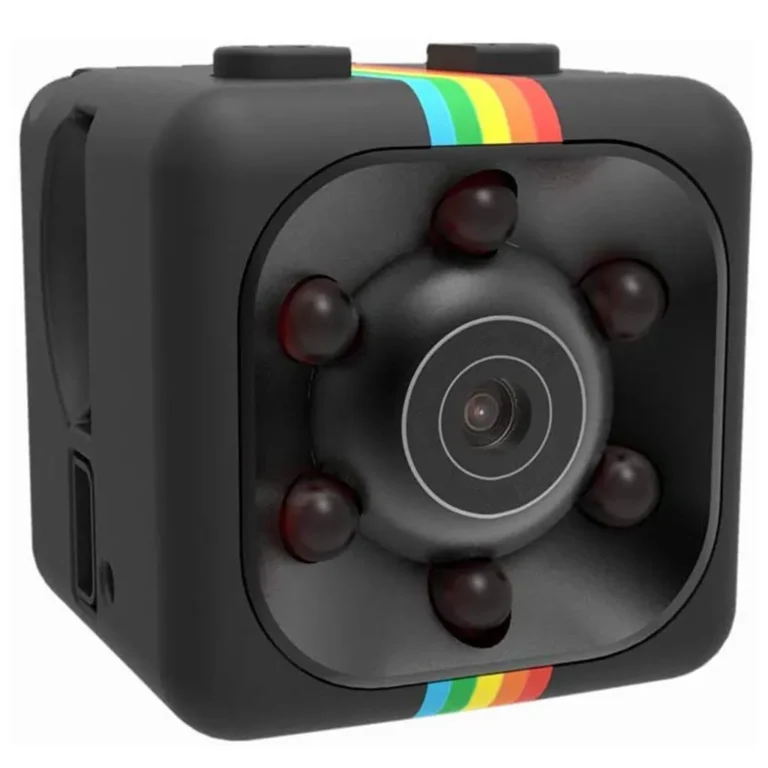 Mini kamera, akkumulátoros, USB 2.0, full HD, micro SD, 2x2x2 cm, fekete