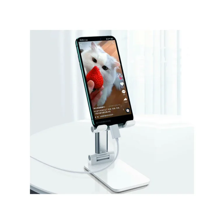Összecsukható kompakt mobiltelefon-állvány, fehér, 10,5x6,5 cm