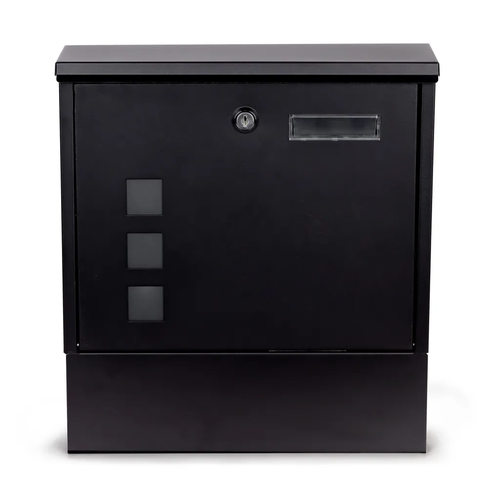 ModernHome elegáns rozsdamentes acél postaláda, újságtartóval, 33.5x30x10 cm, antracit