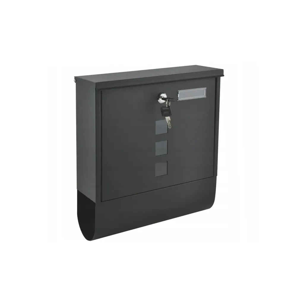 ModernHome Rozsdamentes acél postaláda újságtartóval, 33.5x30.5x9.6 cm, antracit