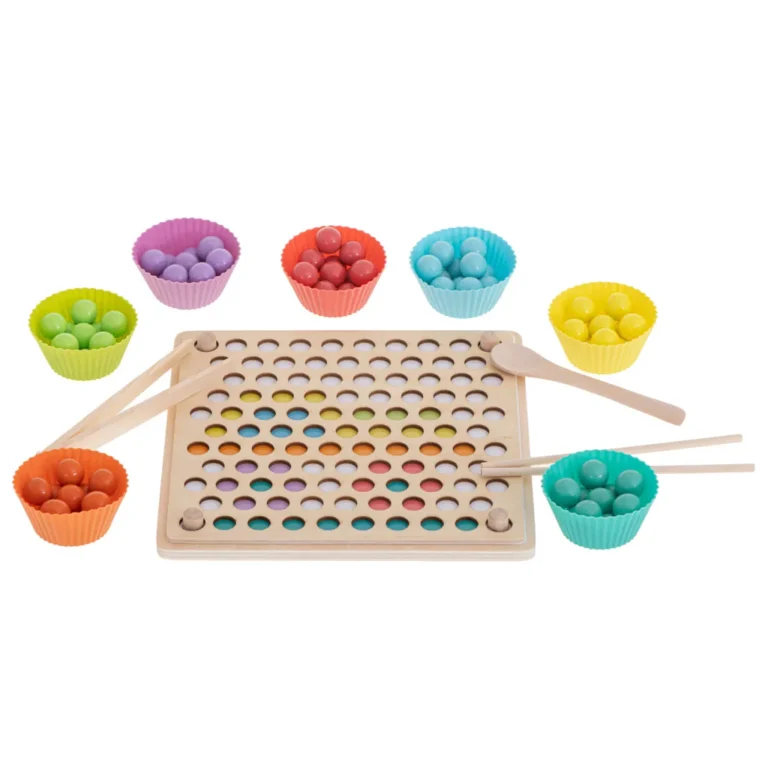 Montessori golyós mozaik kirakó, 77 elem