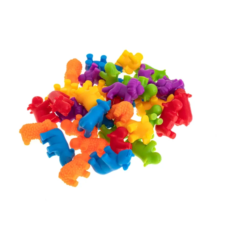 Montessori szín- és formaválogató játék, szafari állatok, 36 elem
