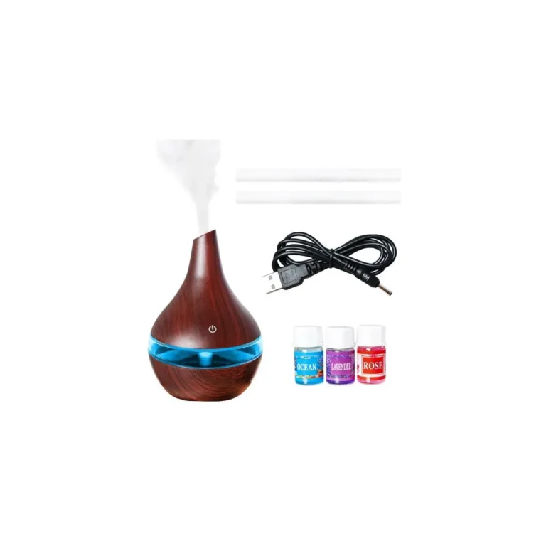 MALATEC Aromaterápiás diffúzor  illatos olajokkal, 7 színű LED világítással, 2 W, 300 ml, USB