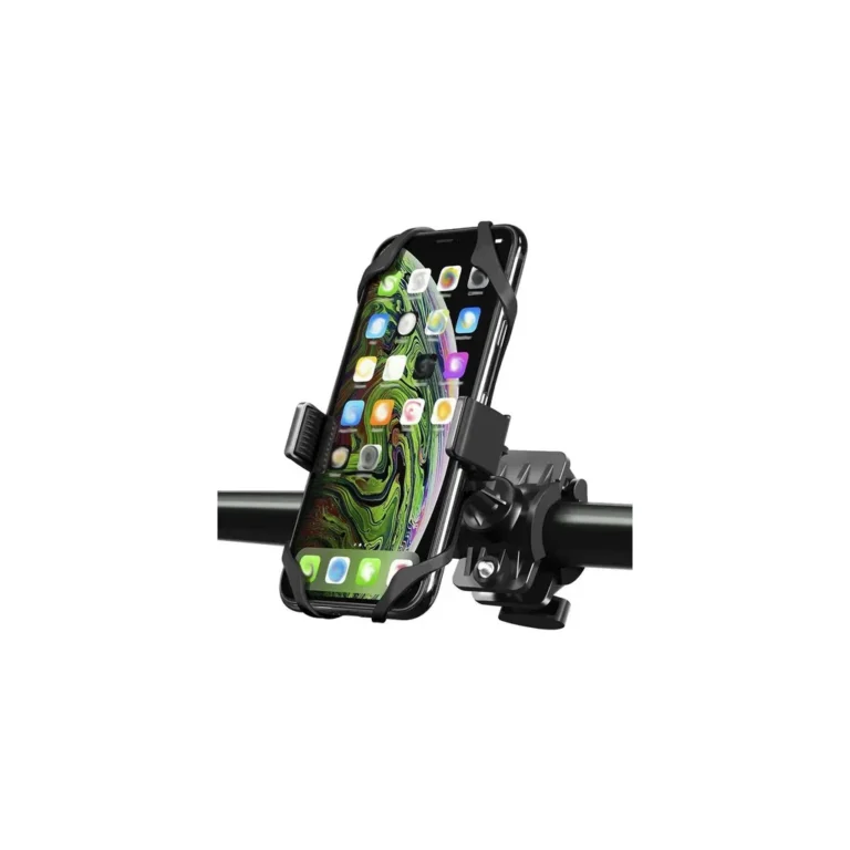 MALATEC kerékpár/motorkerékpár telefon tartó lengéscsillapítóval, univerzális, 360 fokos beállítás, fekete