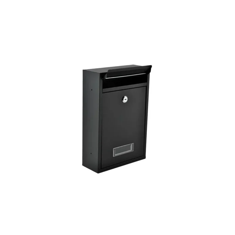 Malatec postaláda, horganyzott acél, 2 kulcs, fekete, 8,5×21,7×32 cm