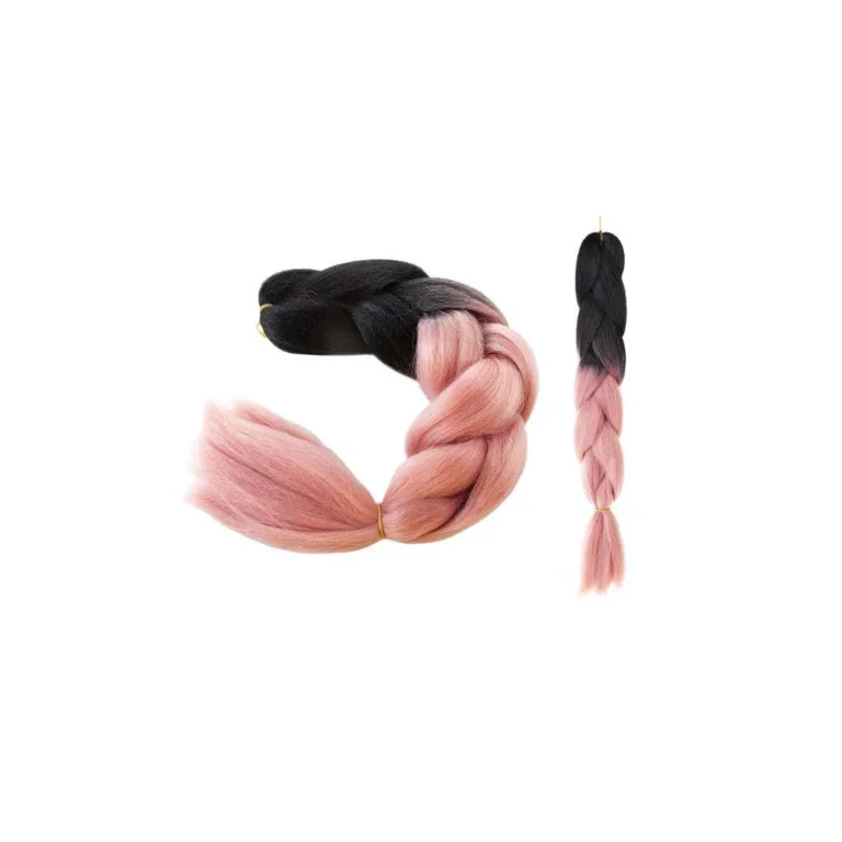Szintetikus hajfonat, 60 cm, fekete/rózsaszín