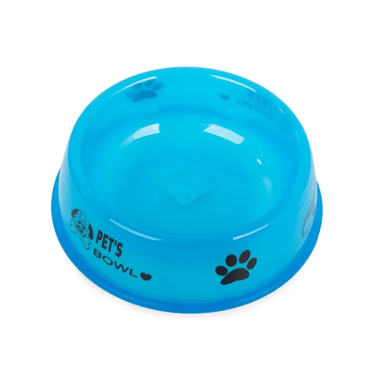 Kutya itató tál tartós, átlátszó műanyagból, 0.6l, kék
