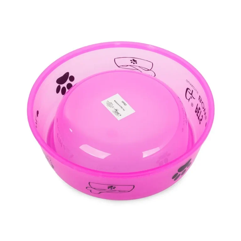 Kutya itató tál tartós, átlátszó műanyagból, 0.8l, rózsaszín