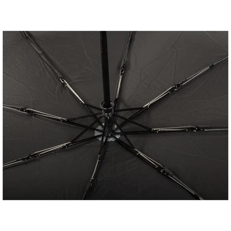 Nagy Méretű Automata Összecsukható Esernyő: Fekete, Uniszex, 60cm Hossz, 105cm Átmérő, Gumis Kézszíj
