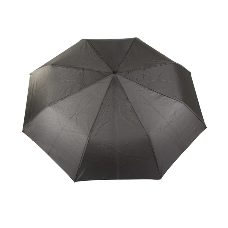 Nagy Méretű Automata Összecsukható Esernyő: Fekete, Uniszex, 60cm Hossz, 105cm Átmérő, Gumis Kézszíj