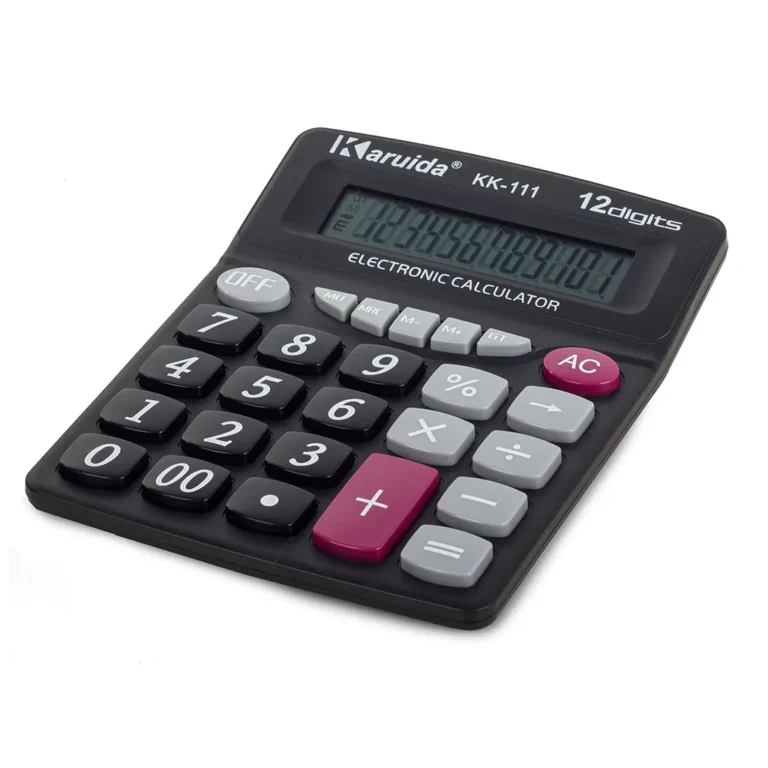 12 szűmjegyű számológép nagy gombokkal, 20 x 16 x 2,5 cm, fekete
