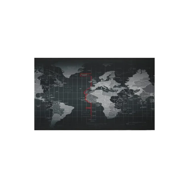 Nagy világ térképes egérpad 80x30cm fekete színben