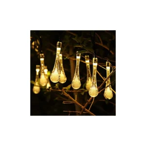 Napelemes jégcsap kerti lámpák 6.5m 30LED meleg fehér