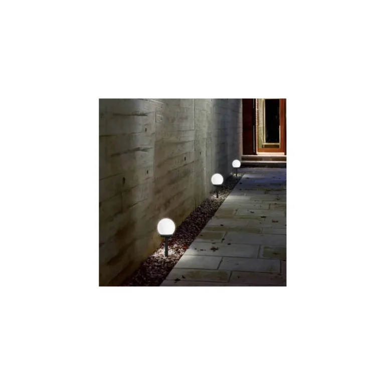 Napelemes kerti LED gömblámpa készlet, földbe szúrható, 6 db, 32x9 cm
