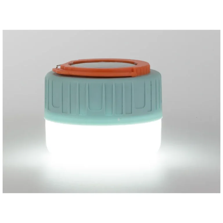 Napelemes utazó LED lámpa +USB töltés, 11x8.5 cm, kék-narancssárga