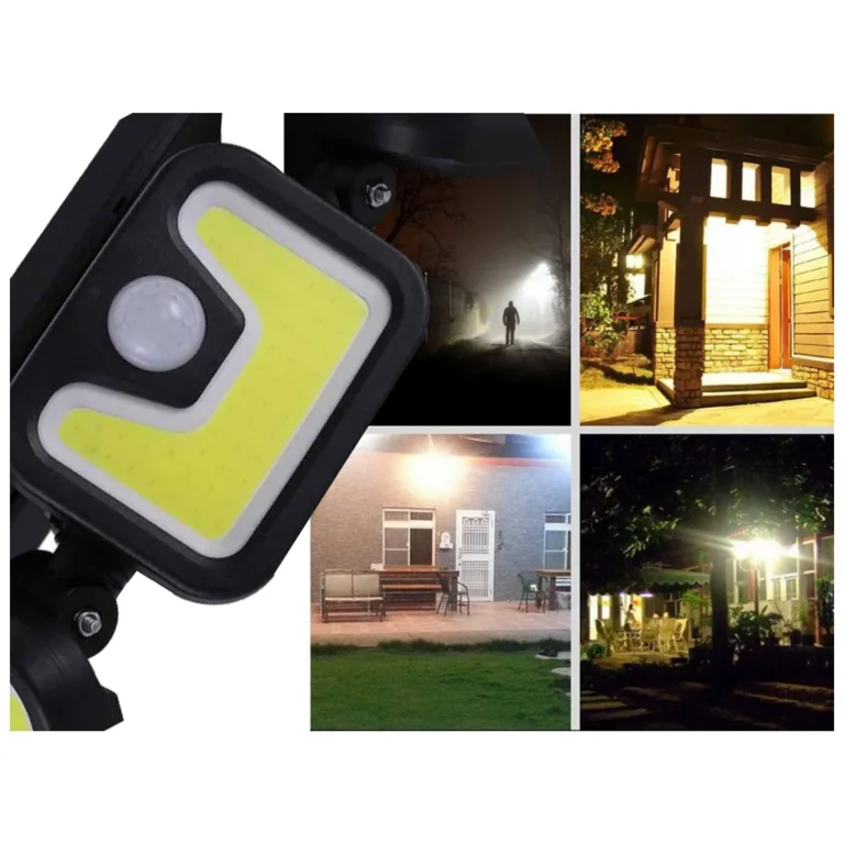 Napelemes kültéri lámpa 3 COB LED lámpával, wifis, távirányítós, 3 mód