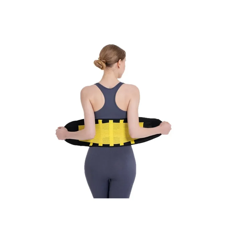 Neoprén fitness öv karcsúsító öv, fűző, XL-es méret, 100x22 cm, sárga-fekete