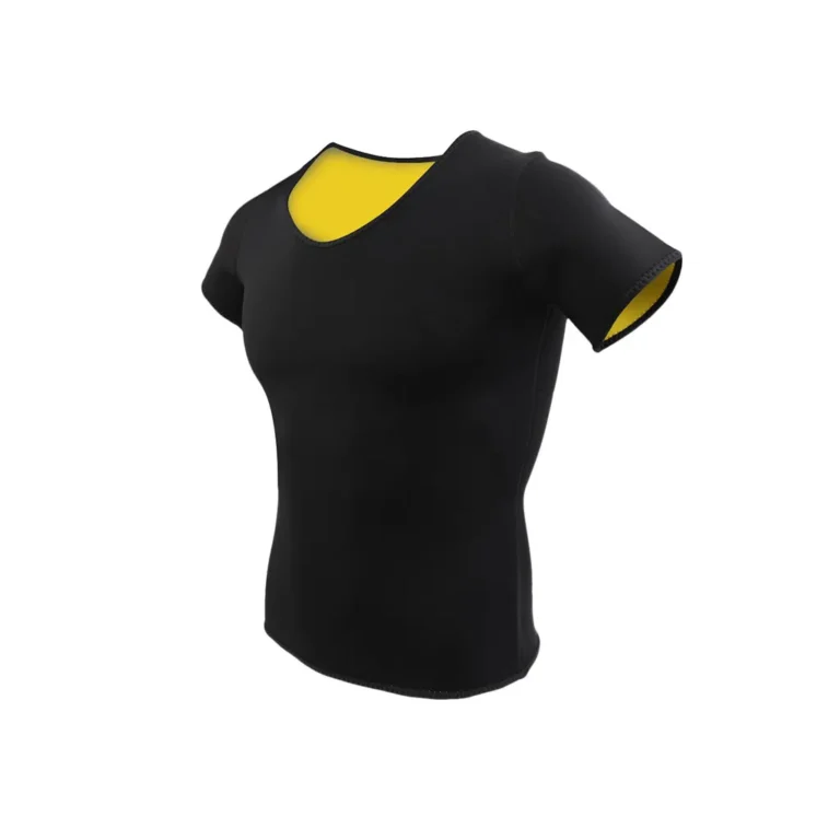 Női neoprén fitness rövid ujjú póló, L méret, fekete