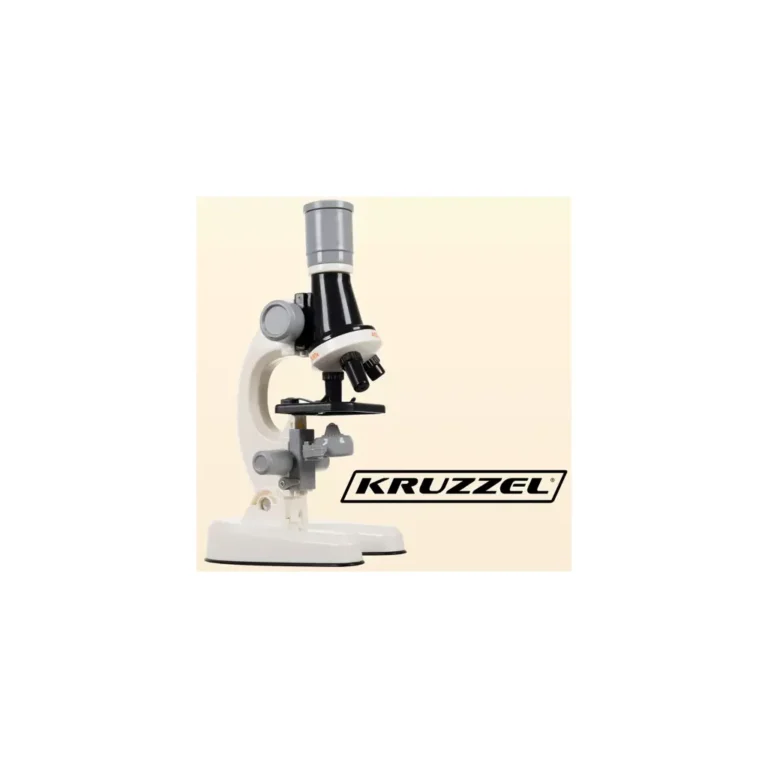 Kruzzel Oktatási mikroszkóp 1200x, 22 x 12,5 x 8 cm, ekrü-fekete-szürke