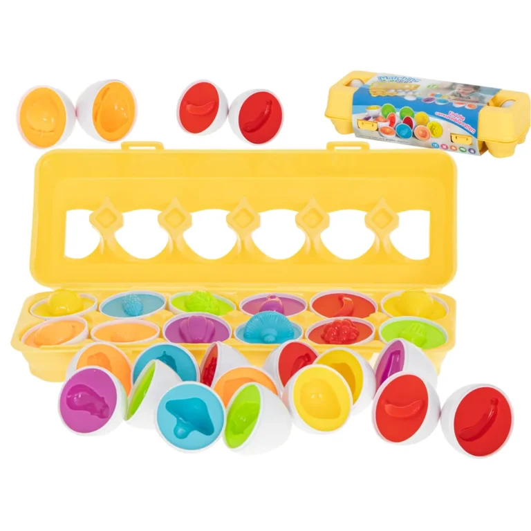 Oktató kirakó, tojás párosító játék, gyümölcsök