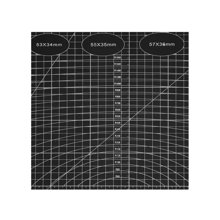 Öngyógyító modellező vágószőnyeg sablonokkal, kétoldalas, 60x90 cm, fekete