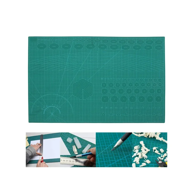 Öngyógyító modellező vágószőnyeg sablonokkal, kétoldalas, 60x90 cm, zöld