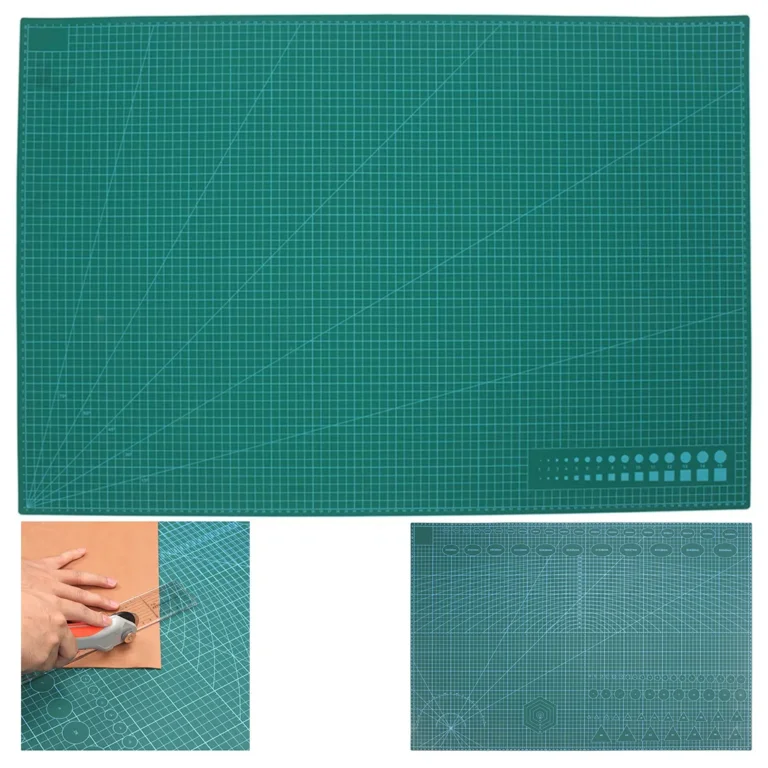 Öngyógyító modellező vágószőnyeg sablonokkal, kétoldalas, 60x90 cm, zöld