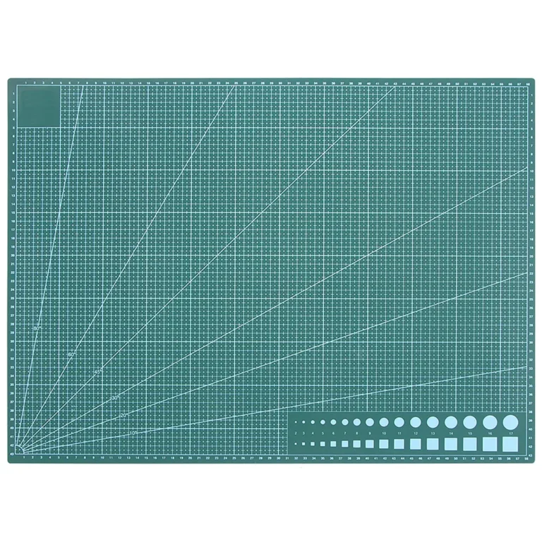 Öngyógyító modellező vágószőnyeg sablonokkal, kétoldalas, 60x45 cm, zöld
