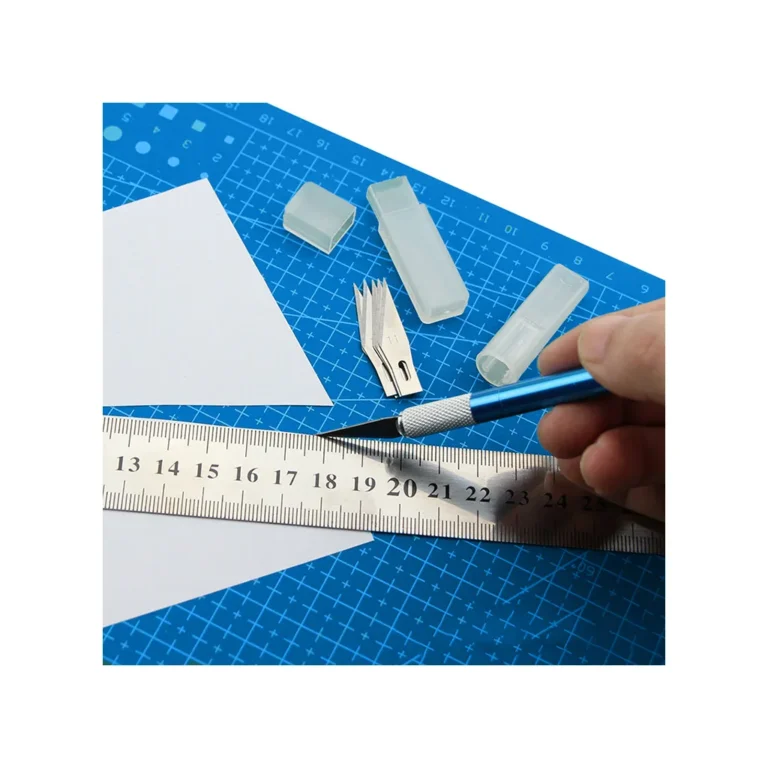 Öngyógyító modellező vágószőnyeg sablonokkal, kétoldalas, 15x22 cm, kék