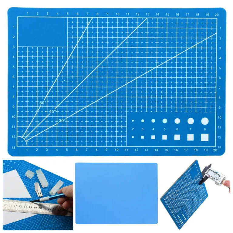 Öngyógyító modellező vágószőnyeg sablonokkal, kétoldalas, 15x22 cm, kék