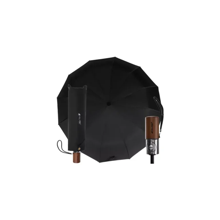 Malatec Összecsukható esernyő 12 vezetékes, 105 cm, fekete