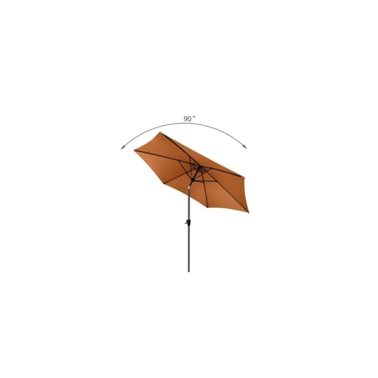 Összecsukható kerti napernyő, napellenző, stabil, erős anyagokból, 300cm, barna