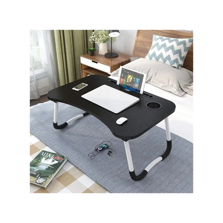 Összecsukható Laptop Asztal Ágyhoz - Fekete - Univerzális és Elegáns Megoldás a Mindennapi Használathoz