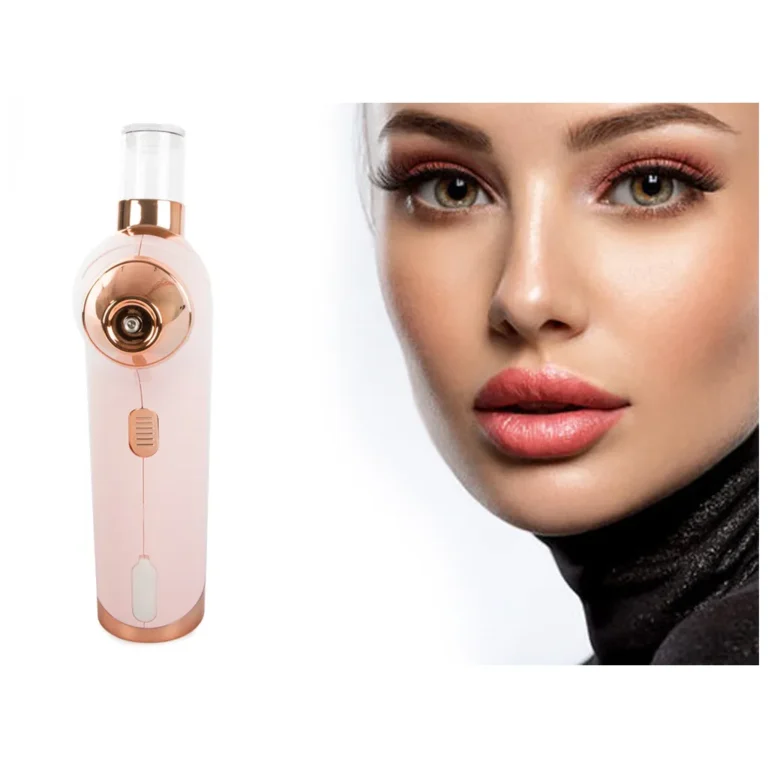 Arcbőr hidratáló oxigén injektor akkumulátorral, USB töltés, kétfokozatú teljesítménybeállítás, 28x10x4 cm, fehér/rózsaszín