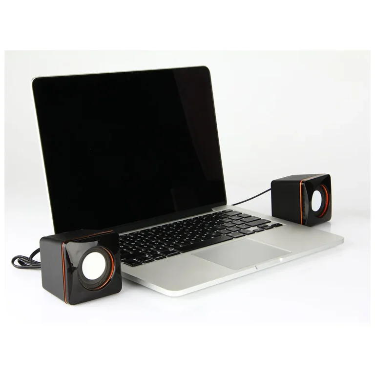 Mini USB 2.0 hangszóró jack dugóval, , fekete, 7x7x7 cm