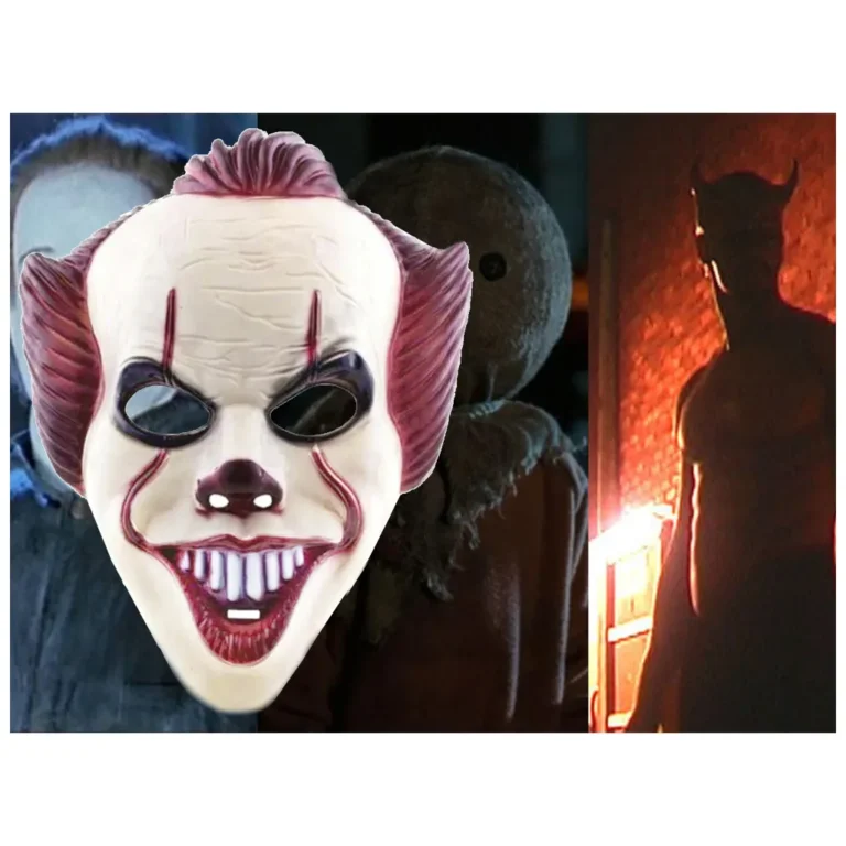 Pennywise Bozó Maszk Halloweenra és Előadásokra, "Az" Horrorfilm Alapján, Univerzális Méret, Fehér Színben