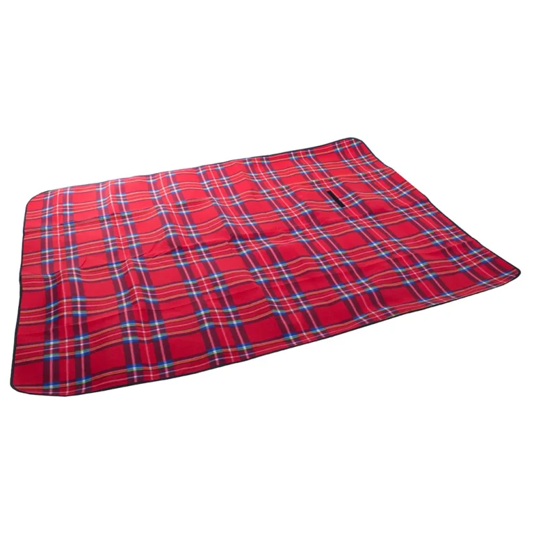 Piknik pléd, strand kemping takaró, 150x200, piros kockás