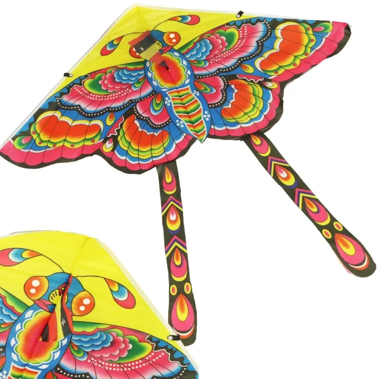 Pillangó alakú papírsárkány, 90cm, rózsaszín