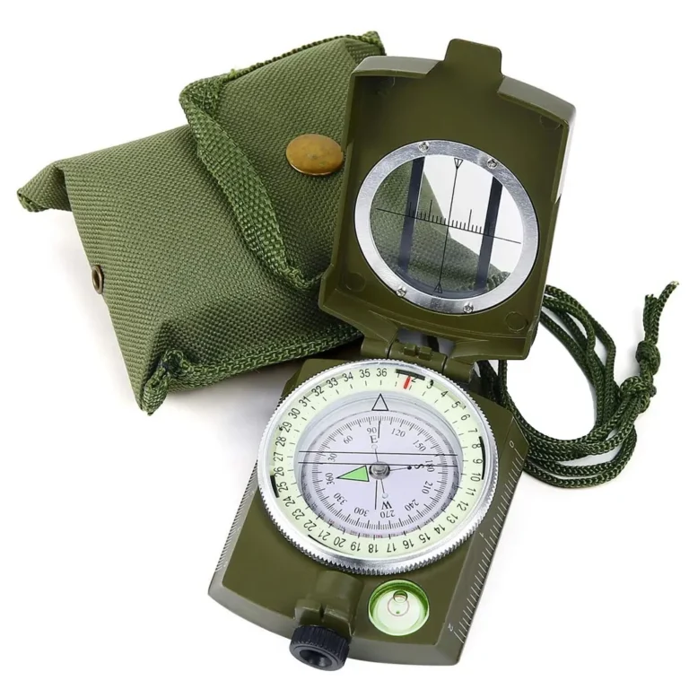 Professzionális katonai iránytű elegáns tokban, zöld, 8,5x6,3x2,5 cm