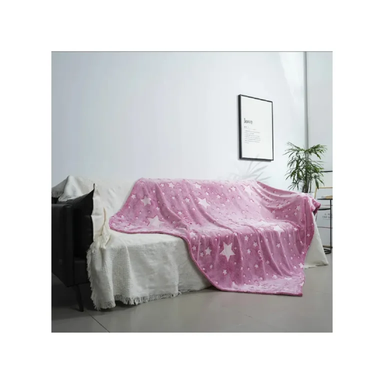 Puha kétoldalas pléd, fluoreszkáló, 150x180 cm, rózsaszín