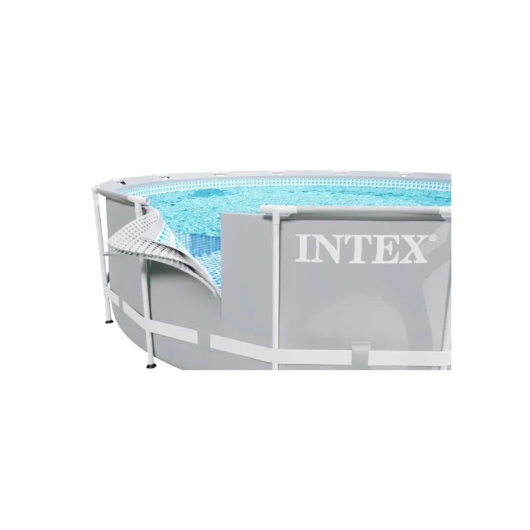 INTEX 26716 fémvázas kerti medence papírszűrős vízforgatóval, létrával, 366x99cm, 8592 l, szürke-fehér